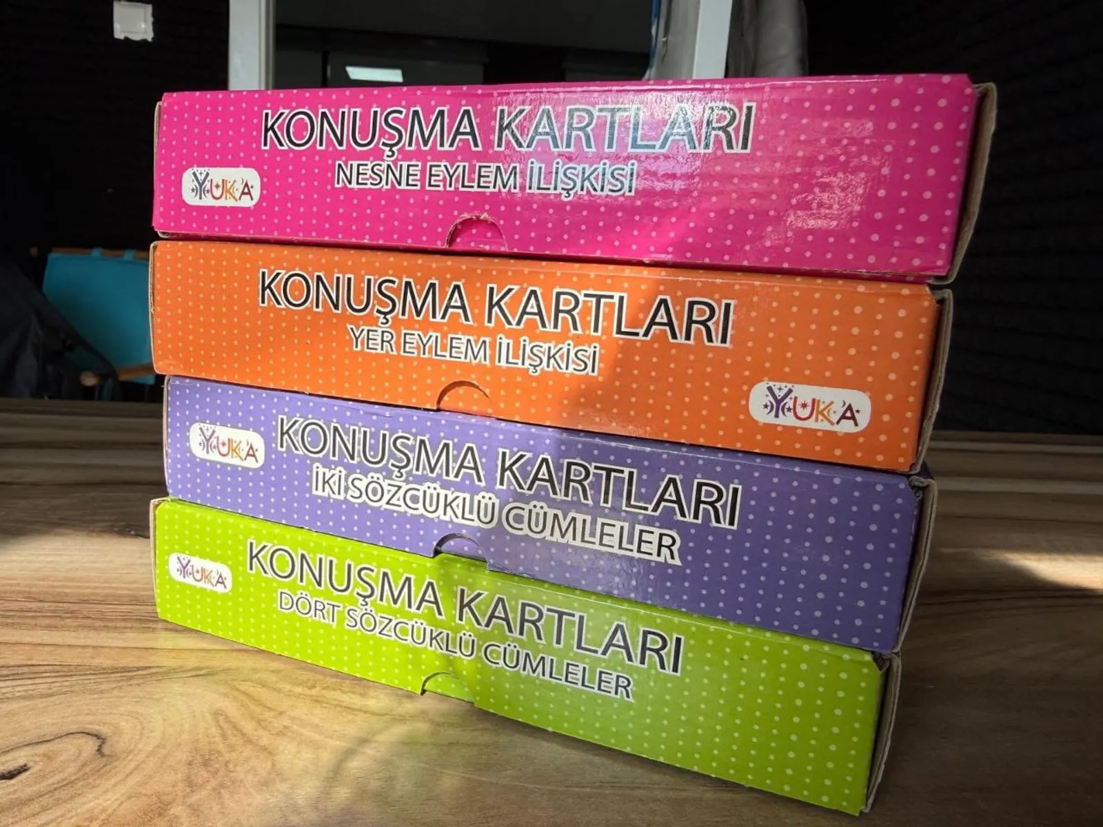 Sincan şubesinde konuşma çalışmalarında kullanılan kart setleri