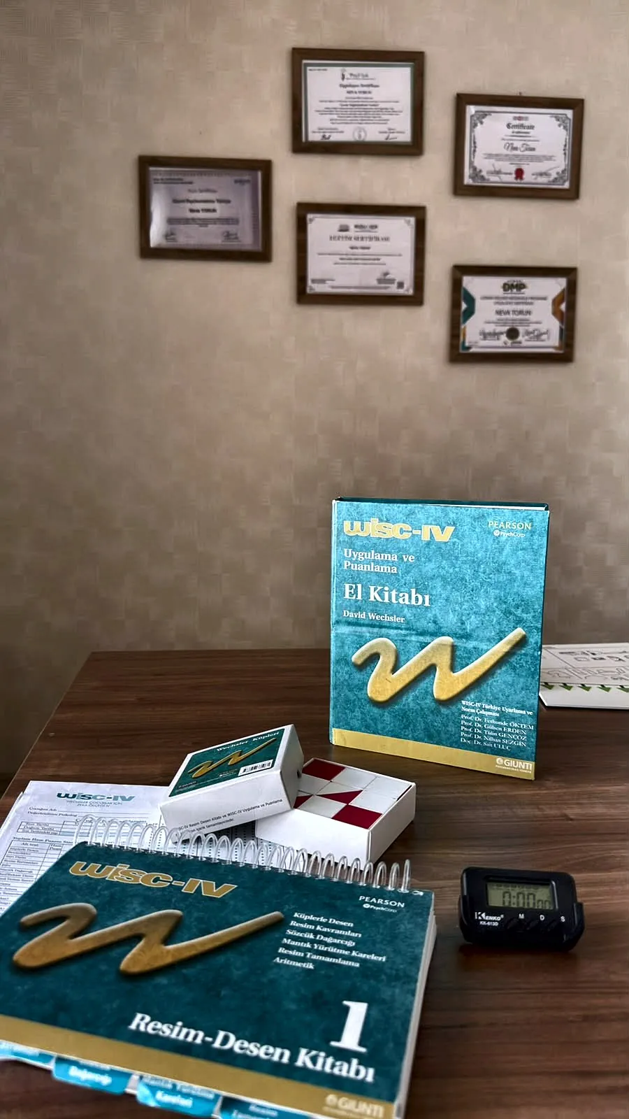 WISC-IV zekâ testi uygulama kitapları ve materyalleri