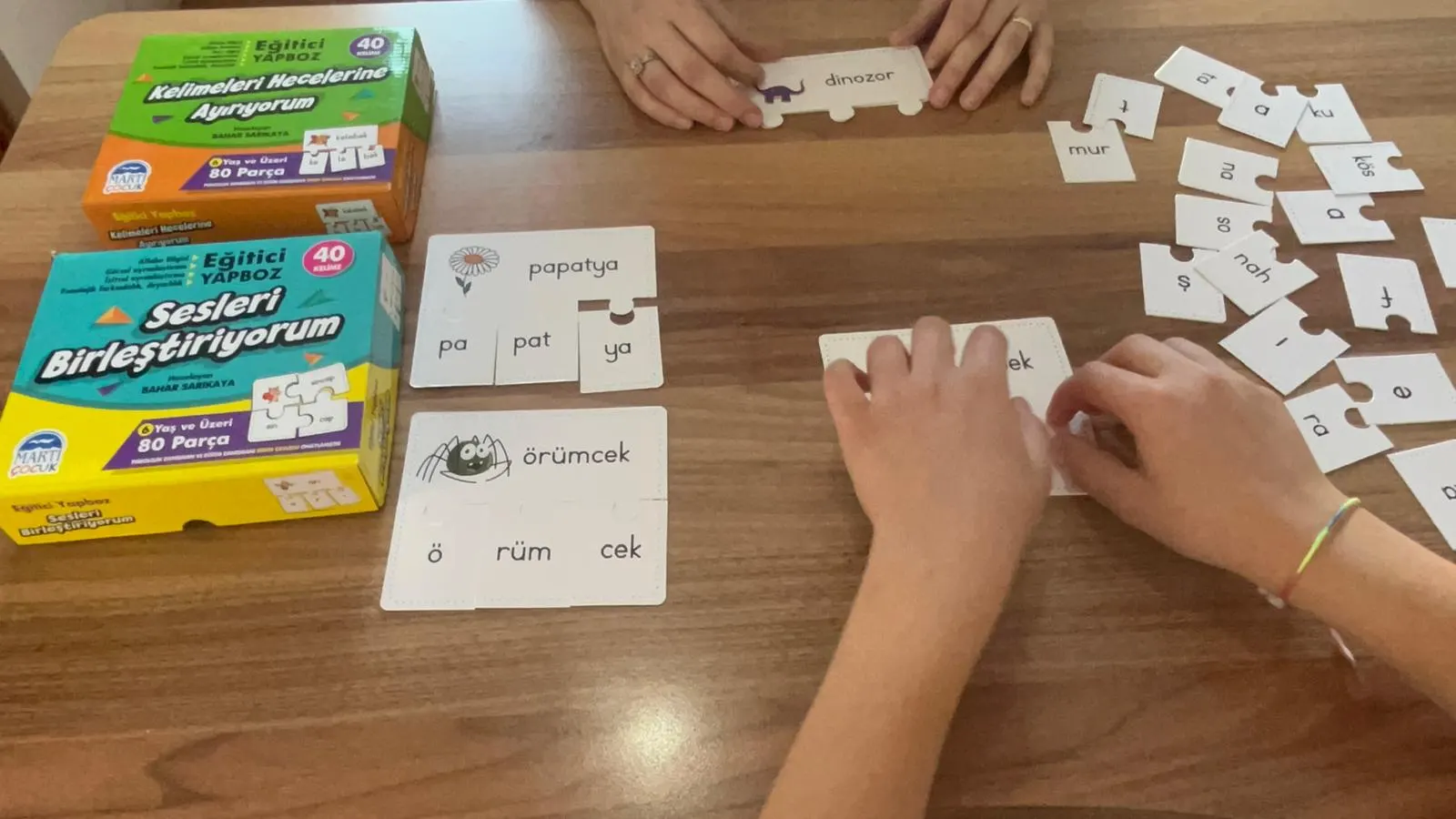 Yeşiltepe şubesinde ses ve hece çalışmalarında kullanılan kartlar