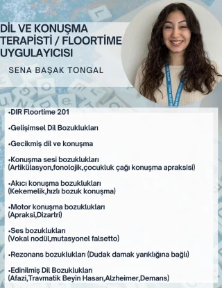 Her çocuğun gelişim süreci kendine özeldir. Dil, konuşma ve iletişim alanındaki güçlüklerde doğru değerlendirme ve bireye özel terapi yaklaşımı büyük önem taşır.

📌 Dil ve Konuşma Terapisi / Floortime Uygulayıcısı
Sena Başak Tongal tarafından desteklenen alanlar:

✨ DIR Floortime 201
✨ Gelişimsel dil bozuklukları
✨ Gecikmiş dil ve konuşma
✨ Konuşma sesi bozuklukları
(artikülasyon, fonolojik bozukluklar, çocukluk çağı konuşma apraksisi)
✨ Akıcı konuşma bozuklukları
(kekemelik, hızlı bozuk konuşma)
✨ Motor konuşma bozuklukları
(apraksi, dizartri)
✨ Ses bozuklukları
✨ Rezonans bozuklukları
✨ Edinilmiş dil bozuklukları
(afazi, travmatik beyin hasarı, demans vb.)

💙 Çocuğunuzun iletişim becerilerini güçlendirmek, kendini daha rahat ifade etmesini desteklemek için yanınızdayız.

📍Selvi Eğitim Merkezi
📞 Detaylı bilgi ve randevu için bizimle iletişime geçebilirsiniz.

#dilvekonuşmaterapisi #floortime #çocukgelişimi #konuşmagüçlüğü #özeleğitim